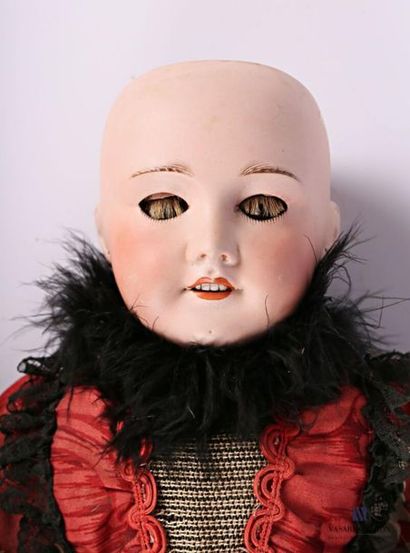 null French doll, with bisque head, open mouth, marked " SFBJ 301 PARIS 10 " stamp...