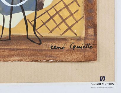 null GUIETTE René (1893-1976)
Femme debout
Gouache 
Signée en bas à droite
Dim. feuille...