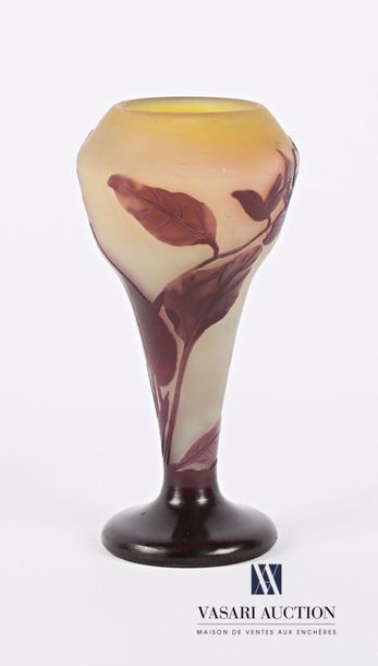 null GALLERY
Multilayered glass pedestal vase with acid-etched decoration of flowering...