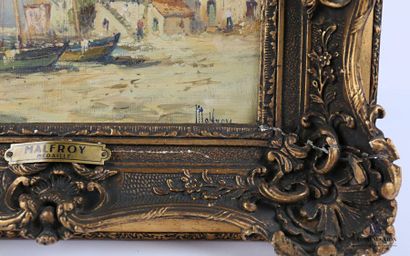 null MALFROY (XIX- XXth centuries)
Port of Martigues
Oil on canvas
Signed lower right
22...