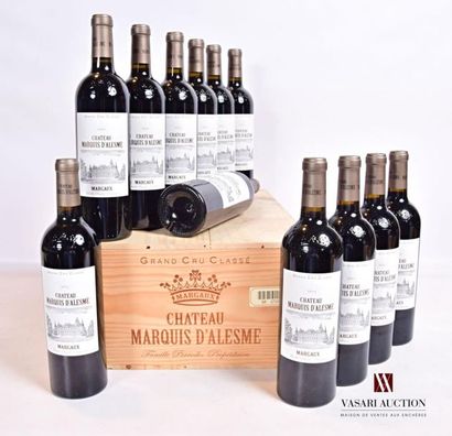 null 12 bouteilles	Château MARQUIS D'ALESME	Margaux GCC	2011
	Présentation et niveau,...