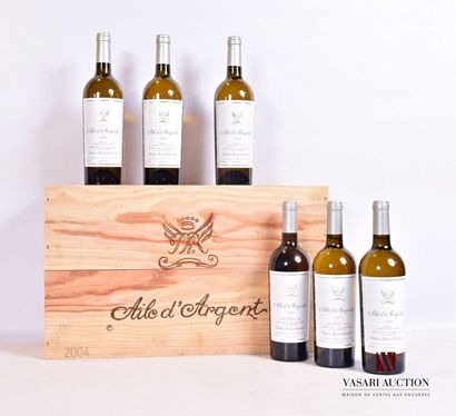 null 6 bouteilles	AILE D'ARGENT	Bordeaux Blanc	2004
	Présentation et niveau, impeccables....