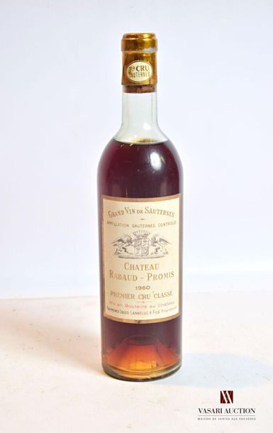 null 1 bottleChâteau RABAUD PROMISSauternes 1er CC1960
And. barely stained. N : ht/mi...