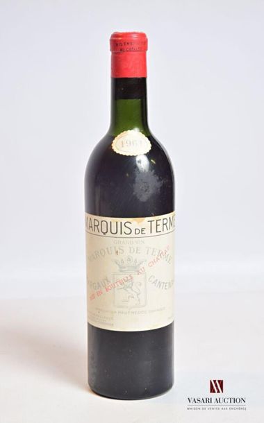 null 1 bottleChâteau MARQUIS DE TERMEMargauxGCC1961
And. a little stained. N: very...