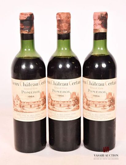 null 3 bottlesVIEUX CHÂTEAU CERTANPomerol1964
And. a little faded and stained. N...