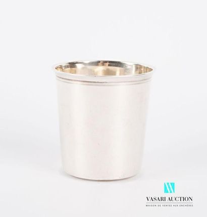 null Slightly truncated-cone shaped silver timbale, resting on a flat bottom, the...