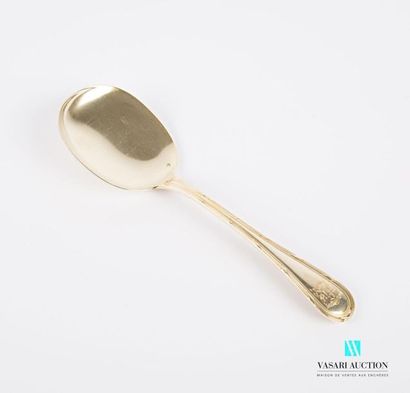 null Ice-cream serving spoon in gold-plated silver, the handle decorated with fillets...