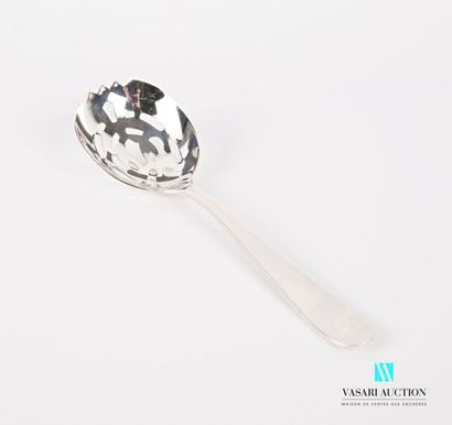 null Ice cube spoon in silver plated metal, plain handle, pierced spoon with claws...