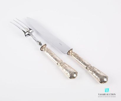 null Cutlery service cutlery, the silver handles are in a violin shape decorated...