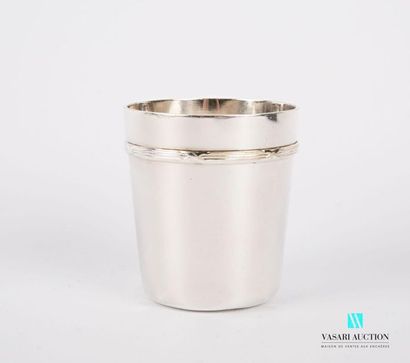 null Timbale in silver plated metal in the shape of a truncated cone with a flat...