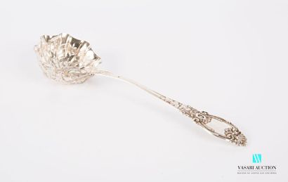 null Silver sprinkling spoon, the handle decorated with net is decorated with rinceaux,...