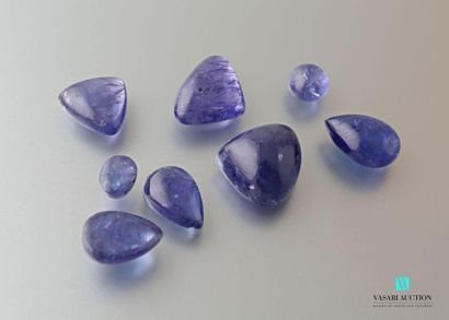 null Lot of eight tanzanites cabochon
Gross weight: 20.76 g 