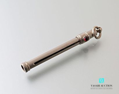 null Metal mechanical pencil with fine grooves decoration, it is marked Bourgeois...