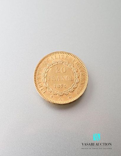 null Pièce de 20 francs or République française, 1875.
Poids : 6,44 g 