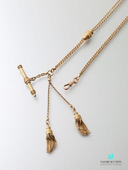 null Gold gilletière chain with double rows of twisted mesh with two runners, two...