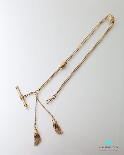 null Gold gilletière chain with double rows of twisted mesh with two runners, two...