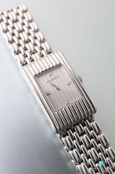 null Boucheron, Reflet lady diamonds, ladies' wristwatch in stainless steel, grey...