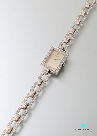 null Audemars Piguet, ladies' wristwatch in 750 white gold. Rectangular case, mute...