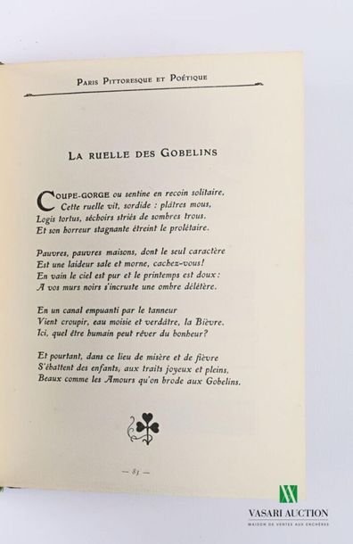 null DUFOUR Philippe - Paris pittoresque et poétique - Paris Neurdein 1906 - un volume...