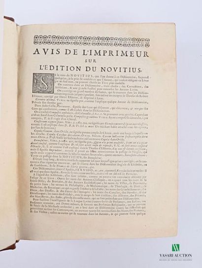 null ANONYME - Novitius seu dictionarieum latino-gallicum or Dictionnaire latin-françois...