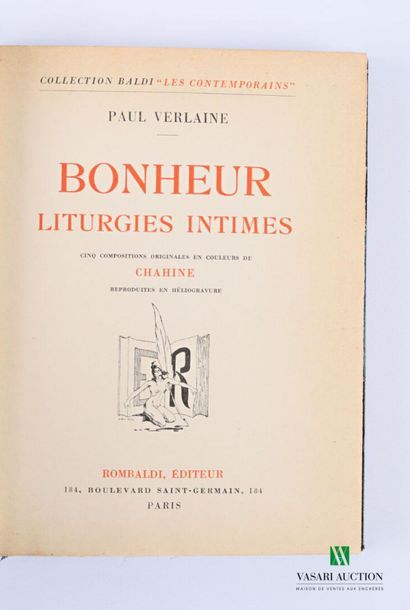 null VERLAINE Paul - Bonheur Liturgies intimes - Paris Rombaldi publisher 1936 -...