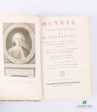 null HELVETIUS - Oeuvres complètes - Londres 1781 - cinq volumes in-8° - reliur demi...