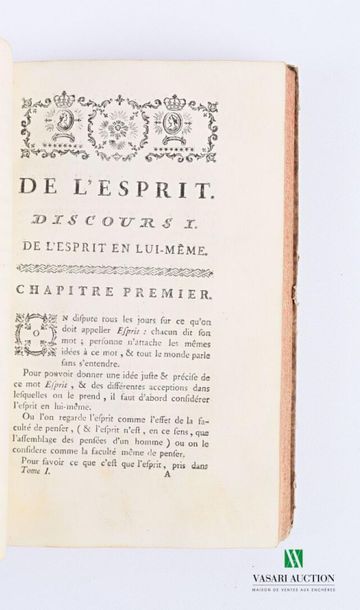 null HELVETIUS - Complete Works - London 1781 - five volumes in-8° - half calf binding,...
