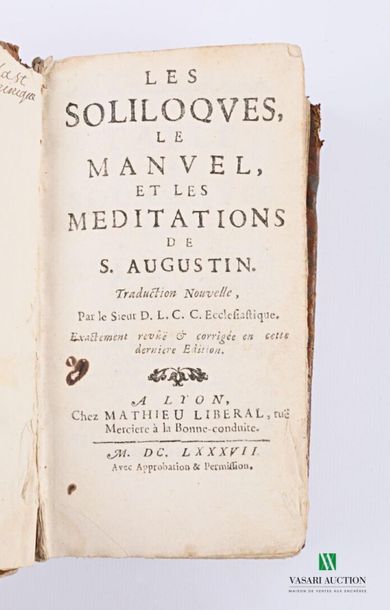 null ANONYME - The soliloquies, the manual and the meditations of St Augustine -...