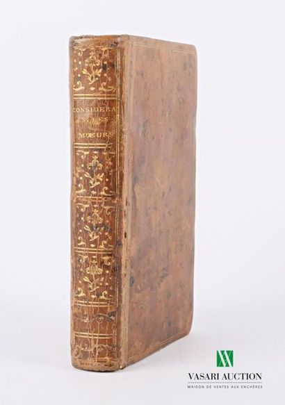 null DUCLOS M. - Considérations sur les moeurs de ce siècle - Londres 1784 - un volume...