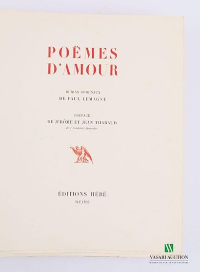 null [POEMS]
COLLECTIVE - Poêmes d'amour - Reims Éditions Hébé 1949 - one volume...