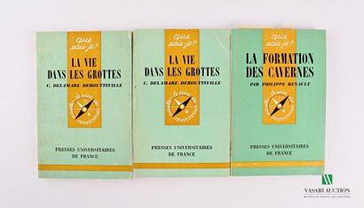 null Lot including three books:
- DELAMARE DEBOUTTEVILLE Claude - Life in the caves....