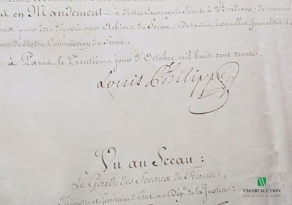 null [LOUIS PHILIPPE - BARON SARGET]
Letter patent granting the title of Baron to...