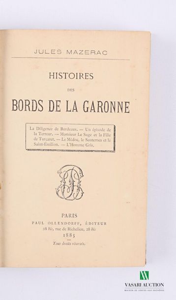 null [REGIONALISME - BORDEAUX]
MAZERAC Jules - Histoires des bords de la Garonne...