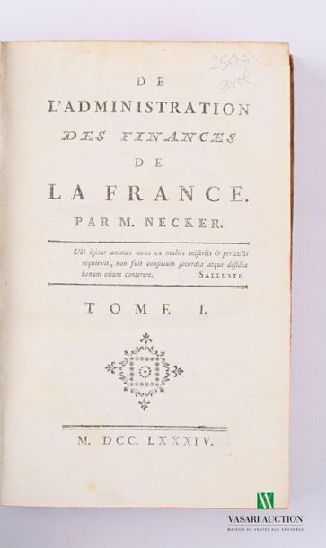 null NECKER M. - De l'administration des finances de la France - 1784 - three volumes...