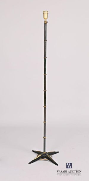  MAISON ARLUS, in the taste of Floor lamp in black patinated metal and brass rod,...