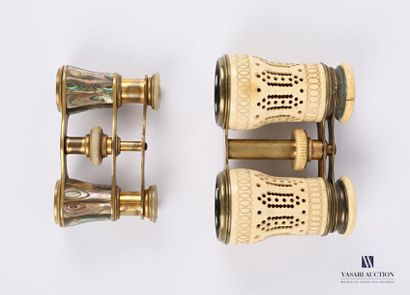null Binoculars, tubes with perforated patterns flanked by friezes of interlaced...