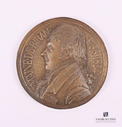 null Table medal by H. Dropsy in bronze with brown patina showing on the obverse...