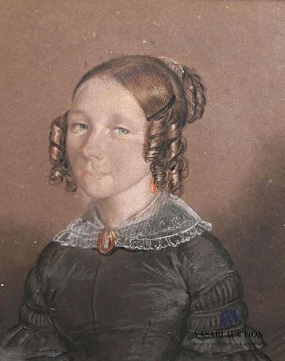 null LAURET Emmanuel-Joseph (1809-1882)
Portrait de jeune fille
Technique mixte
Signée...