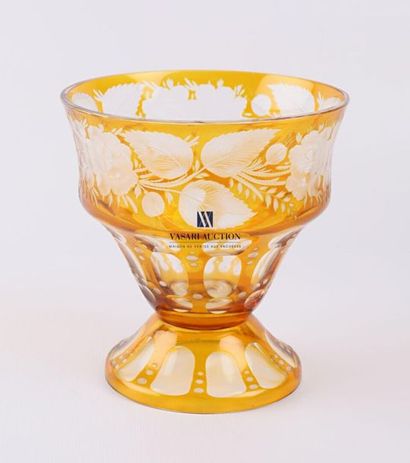 Cup in ochre bohemian crystal, it rests on...
