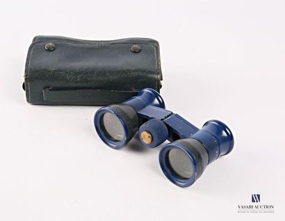Opera glasses in lacquered wood and blue...