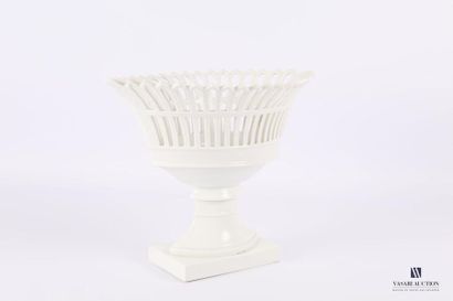 White porcelain bowl resting on a rectangular...