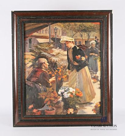  Lot of four paintings including : - Dominguez (XXth century) - Jazz players - Oil...