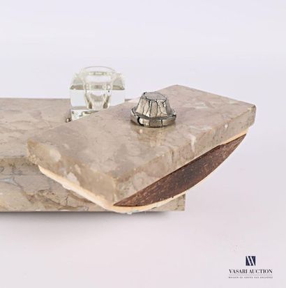 null Marble desk set including a two-compartment inkwell and a blotting pad.
(small...