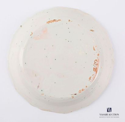 null Nevers- 2nd half of the 18th century Earthenware plate with six accolades with...