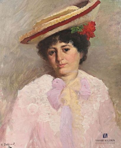 null DELPECH Hermann (1865-?)
Portrait d'élégante au chapeau
Huile sur toile
Signée...