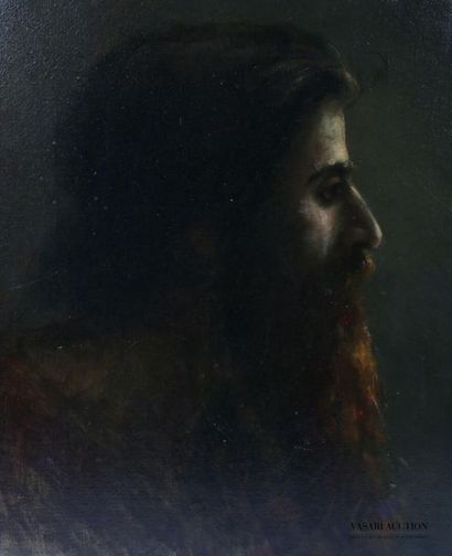 null French school early 20th century
Profile of a man with a red beard 
Oil on canvas
46...