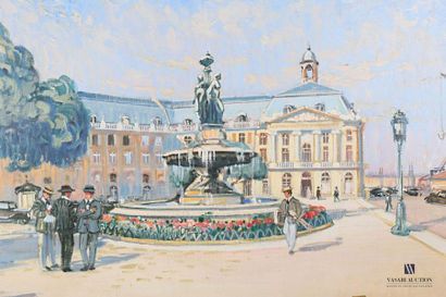 null LINDENAU Martin (born 1948)
Place de la Bourse in Bordeaux
Oil on canvas
Signed...