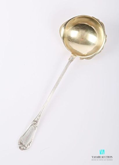 null Cream ladle in silver, the handle decorated with fillets is finished with a...