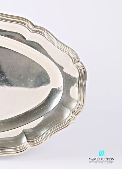 null Oval shaped silver dish, the border with contours hemmed with fillets.
Master...