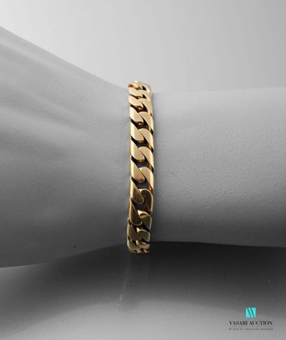 null Bracelet souple en or jaune 750 millièmes maille gourmette, signé Nicolis Cola,...